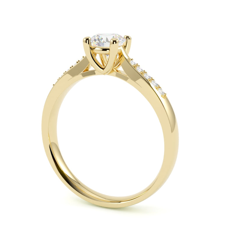 Pierścionek z diamentem Grace – złoto żółte 750 – GOLDPORT